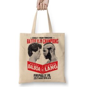 Baskı Dükkanı Rocky Balboa ve Clubber Lang Bez Çanta