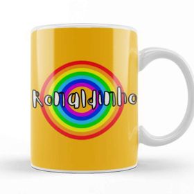 Baskı Dükkanı Ronaldinho Retro Rainbow Style Kupa