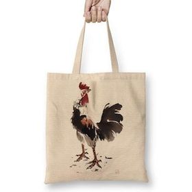 Baskı Dükkanı Rooster Stare Horoz Bez Çanta