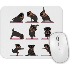 Baskı Dükkanı Rottweiler Yoga Rotfaydır Pug Köpek Yoga Mouse Pad