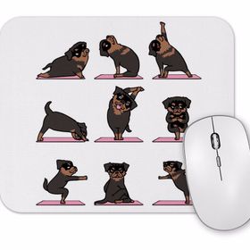 Baskı Dükkanı Rottweiler Yoga Rotfaydır Pug Köpek Yoga Mouse Pad
