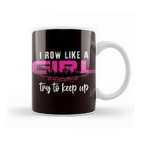 Baskı Dükkanı Row Like Girl Rowing Boat Crew Paddling Rowboat Kayaking Kupa