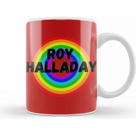 Baskı Dükkanı Roy Halladay Carton Art Baseball Gifts Vintage Retro Rainbow For Boys And Dad Kupa