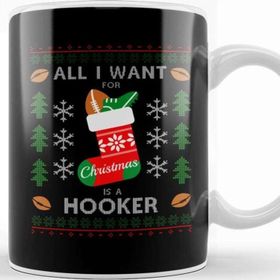 Baskı Dükkanı Rugby All I Want For Christmas Is A Hooker Kupa