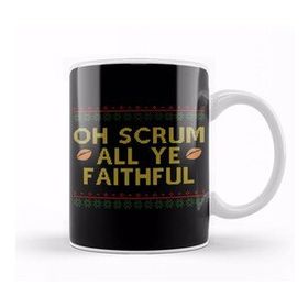 Baskı Dükkanı Rugby Christmas Oh Scrum All Ye Faithful Kupa