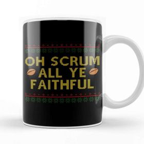Baskı Dükkanı Rugby Christmas Oh Scrum All Ye Faithful Kupa