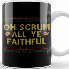 Baskı Dükkanı Rugby Christmas Oh Scrum All Ye Faithful Kupa