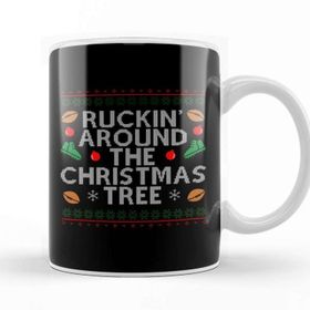 Baskı Dükkanı Rugby Ruckin Around The Christmas Tree Kupa