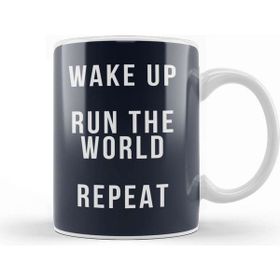 Baskı Dükkanı Running Wake Up Run The World Repeat Kupa