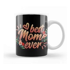 Baskı Dükkanı S Cute Floral Best Mom Ever Circle Flower Mother's Day Anneler Günü Kupa
