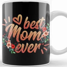 Baskı Dükkanı S Cute Floral Best Mom Ever Circle Flower Mother's Day Anneler Günü Kupa