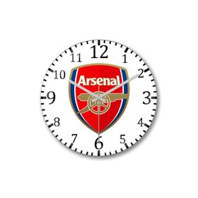 Baskı Dükkanı S7311 Arsenal Logo Bombeli Gerçek Cam Duvar Saati