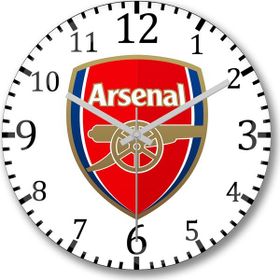 Baskı Dükkanı S7311 Arsenal Logo Bombeli Gerçek Cam Duvar Saati