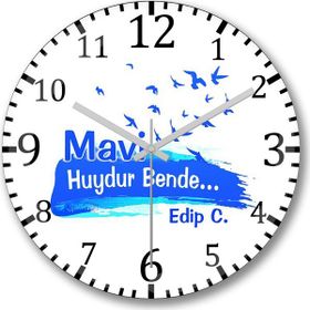 Baskı Dükkanı S818 Mavi Huydur Bende Edip C Duvar Saati