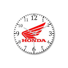Baskı Dükkanı S9446 Honda Logo Bombeli Gercek Cam Duvar Saati