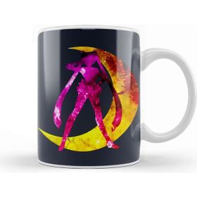 Baskı Dükkanı Sailor Moon Galaxy Silhouette Logo Kupa