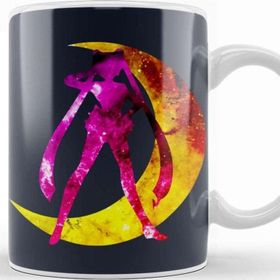 Baskı Dükkanı Sailor Moon Galaxy Silhouette Logo Kupa