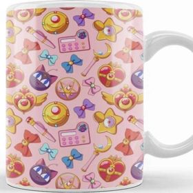 Baskı Dükkanı Sailor Moon Pattern Pink Version Kupa