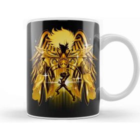 Baskı Dükkanı Saint Seiya Pegasus Gold Porselen 330 ml Beyaz Kupa Bardak