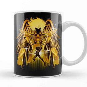 Baskı Dükkanı Saint Seiya Pegasus Gold Porselen 330 ml Beyaz Kupa Bardak