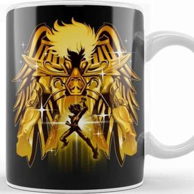 Baskı Dükkanı Saint Seiya Pegasus Gold Porselen 330 ml Beyaz Kupa Bardak