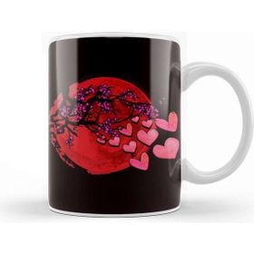 Baskı Dükkanı Sakura Heart Cherry Blossom Tree Japan Nature Japanese Art Kupa