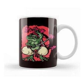 Baskı Dükkanı Samurai Frog Kendo Katana Cherry Blossom Tree Sakura Japan Kupa