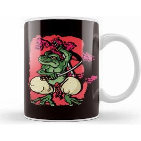 Baskı Dükkanı Samurai Frog Kendo Katana Cherry Blossom Tree Sakura Japan Kupa