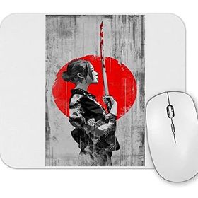 Baskı Dükkanı Samurai Girl Mouse Pad