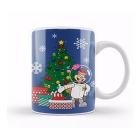 Baskı Dükkanı Sandy Cheeks Around The Christmas Tree Spongebob Kupa