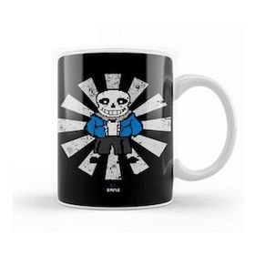 Baskı Dükkanı Sans Retro Japanese Undertale Porselen 330 ml Beyaz Kupa Bardak