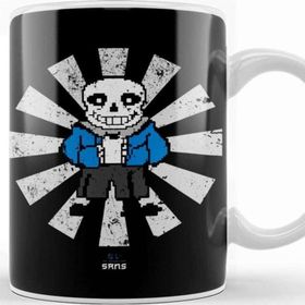 Baskı Dükkanı Sans Retro Japanese Undertale Porselen 330 ml Beyaz Kupa Bardak