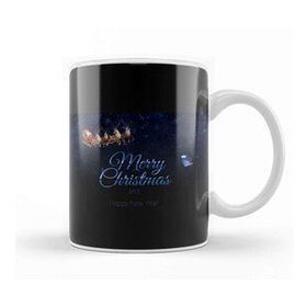 Baskı Dükkanı Santa Claus Merry Christmas Gift Porselen 330 ml Beyaz Kupa Bardak