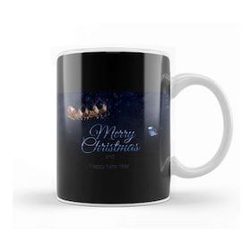 Baskı Dükkanı Santa Claus Merry Christmas Gift Porselen 330 ml Beyaz Kupa Bardak