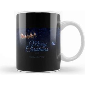 Baskı Dükkanı Santa Claus Merry Christmas Gift Porselen 330 ml Beyaz Kupa Bardak