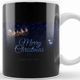 Baskı Dükkanı Santa Claus Merry Christmas Gift Porselen 330 ml Beyaz Kupa Bardak