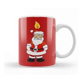 Baskı Dükkanı Santa Claus Porselen 330 ml Beyaz Kupa Bardak