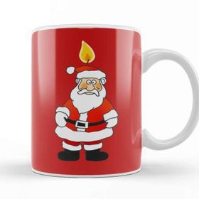 Baskı Dükkanı Santa Claus Porselen 330 ml Beyaz Kupa Bardak