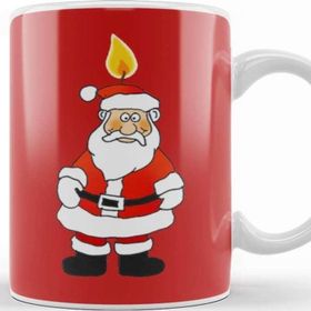 Baskı Dükkanı Santa Claus Porselen 330 ml Beyaz Kupa Bardak