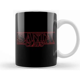 Baskı Dükkanı Santa Claus Stranger Things Logo Christmas Porselen 330 ml Beyaz Kupa Bardak