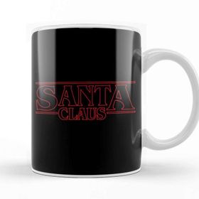 Baskı Dükkanı Santa Claus Stranger Things Logo Christmas Porselen 330 ml Beyaz Kupa Bardak