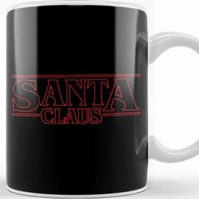 Baskı Dükkanı Santa Claus Stranger Things Logo Christmas Porselen 330 ml Beyaz Kupa Bardak