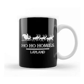 Baskı Dükkanı Santa Ho Ho Homies Lapland Porselen 330 ml Beyaz Kupa Bardak