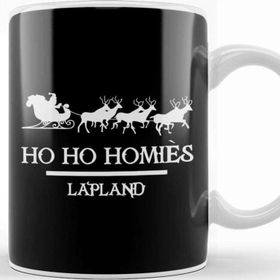 Baskı Dükkanı Santa Ho Ho Homies Lapland Porselen 330 ml Beyaz Kupa Bardak