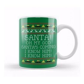 Baskı Dükkanı Santa Oh My God I Know Him Elf Quote Christmas Knit Kupa