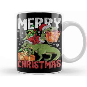 Baskı Dükkanı Santa Trex Merry Christmas Funny Xmas Kupa