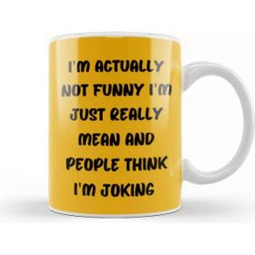 Baskı Dükkanı Sarcasm Funny Comment Quotes Gift Sarcastic and Men Humorous Saying Kupa Bardak Porselen - 1 Adet - Mavi - Kahverengi - 330 ml