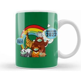 Baskı Dükkanı Sarcasm Funny Vintage Anımals Saying Hi Omicron 2022 Porselen 330 ml Beyaz Kupa Bardak
