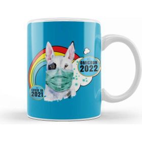 Baskı Dükkanı Sarcasm Funny Vintage Dog Saying Hi Omicron 2022 Kupa
