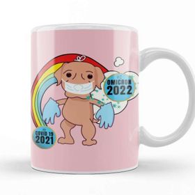 Baskı Dükkanı Sarcasm Funny Vintage Dog Saying Hi Omicron 2022 Kupa